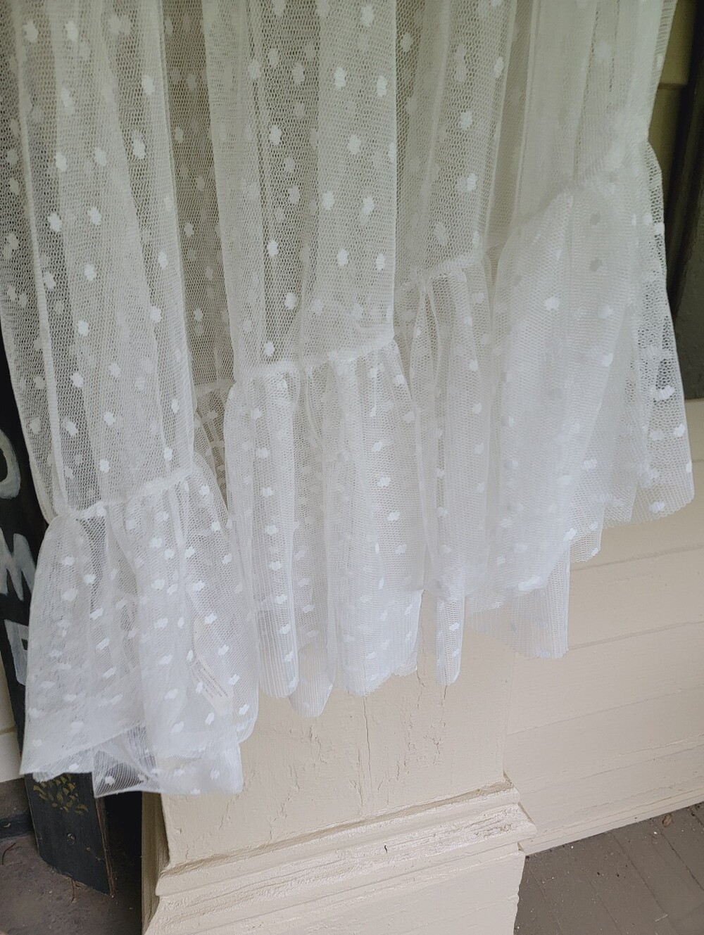 Free People Run Wild White Polka Swiss Dot Ruffled Half Slip Skirt Nwt Sz M - Picture 10 of 11
